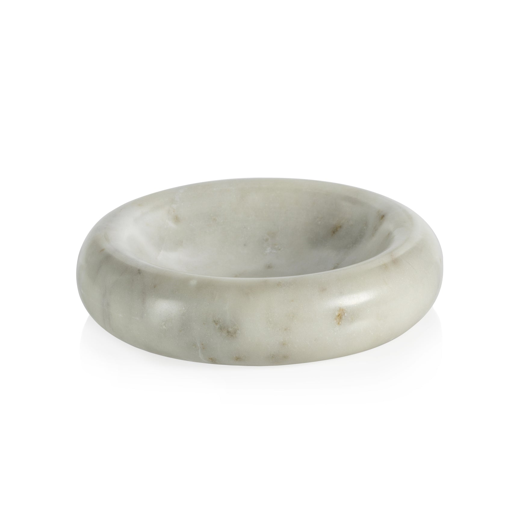 Curved Round Marble Bowl Home Decor Zodax   