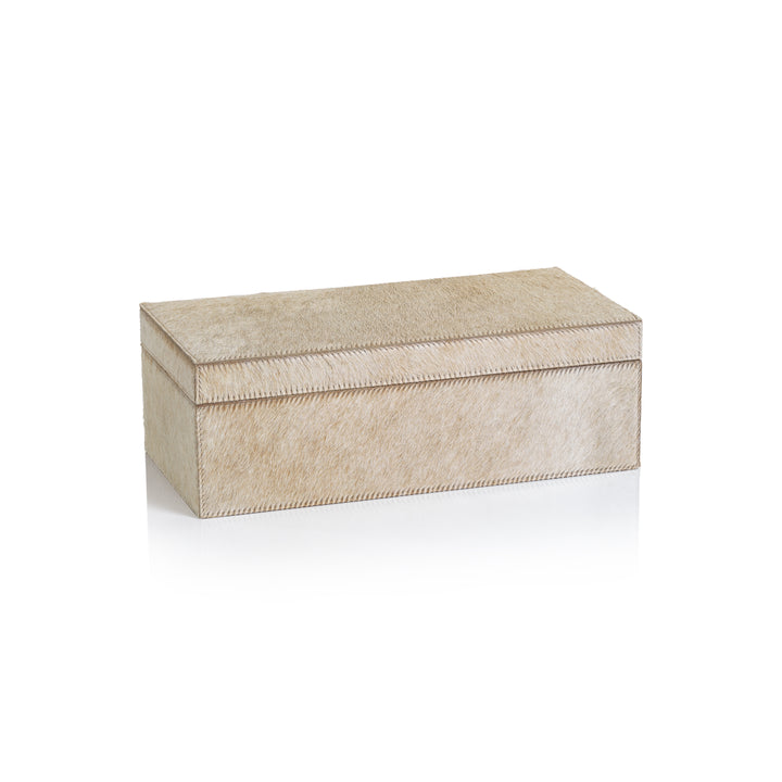 Corviglia Hair on Hide Tan Leather Box