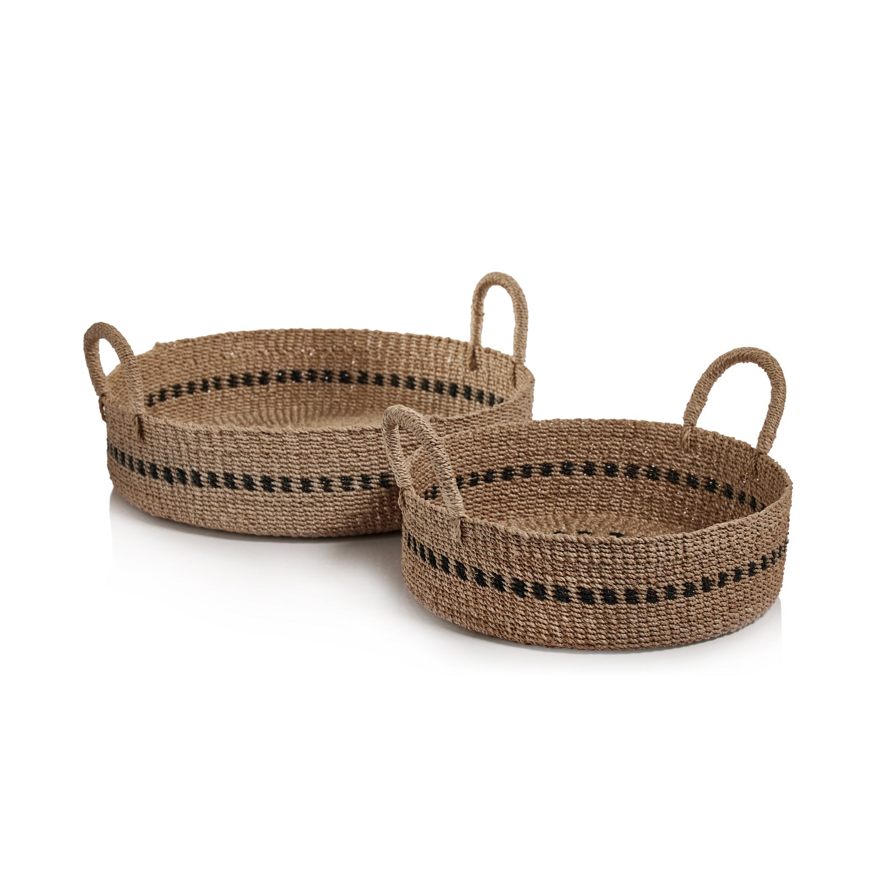 Abaca Basket/Tray w/Black Accents Home Decor Zodax   