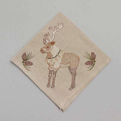 Christmas Cheer Reindeer Dinner Napkin