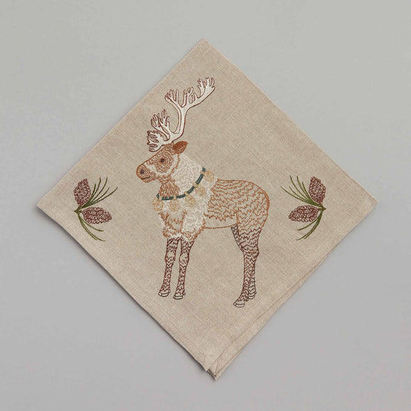 Christmas Cheer Reindeer Dinner Napkin