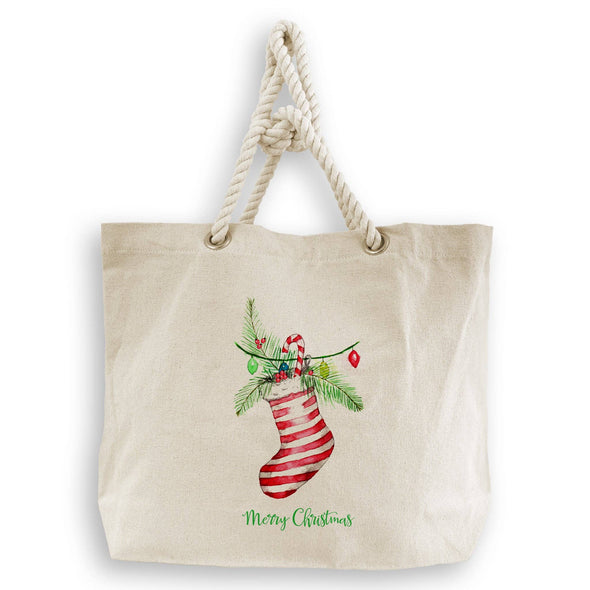 Stocking with Merry Christmas Guest Towel