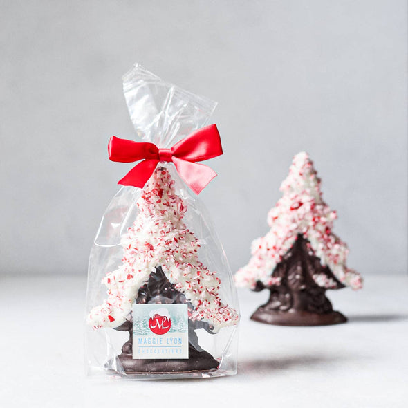 Peppermint Snow Dark Chocolate Tree