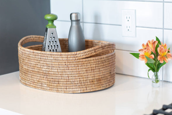 Artifacts Rattan™ Oval Basket: Honey Brown