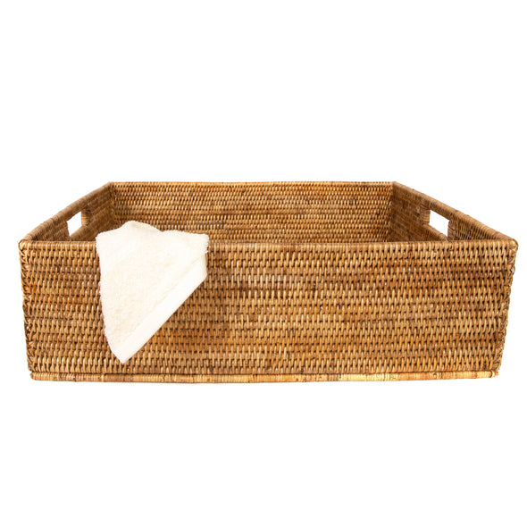 Artifacts Rattan™ Rectangular Storage Basket: Honey Brown