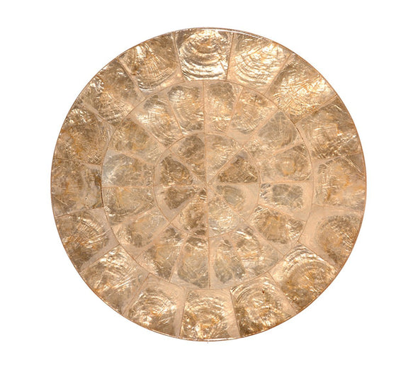 Round Capiz Placemat in Champagne - Kim Seybert, Inc.