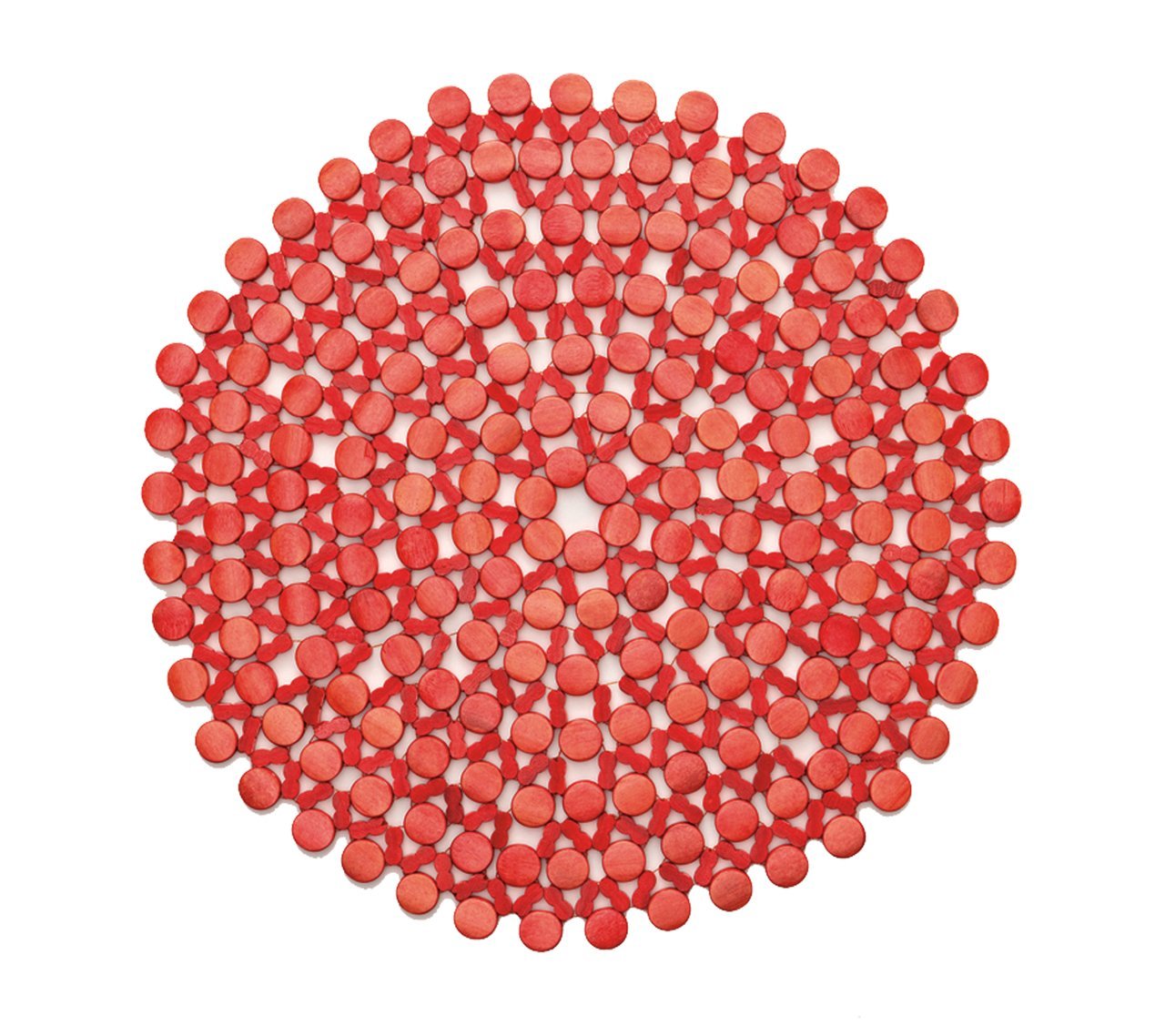Round Bamboo Placemat in Coral - Kim Seybert, Inc.