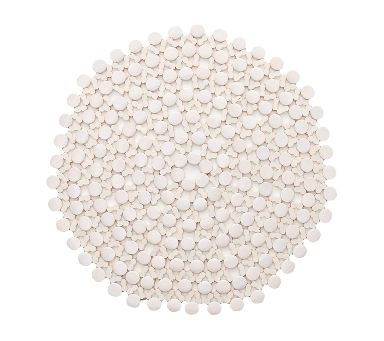 Round Bamboo Placemat in White - Kim Seybert, Inc.