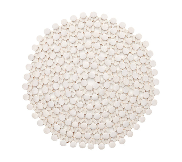 Round Bamboo Placemat in White - Kim Seybert, Inc.