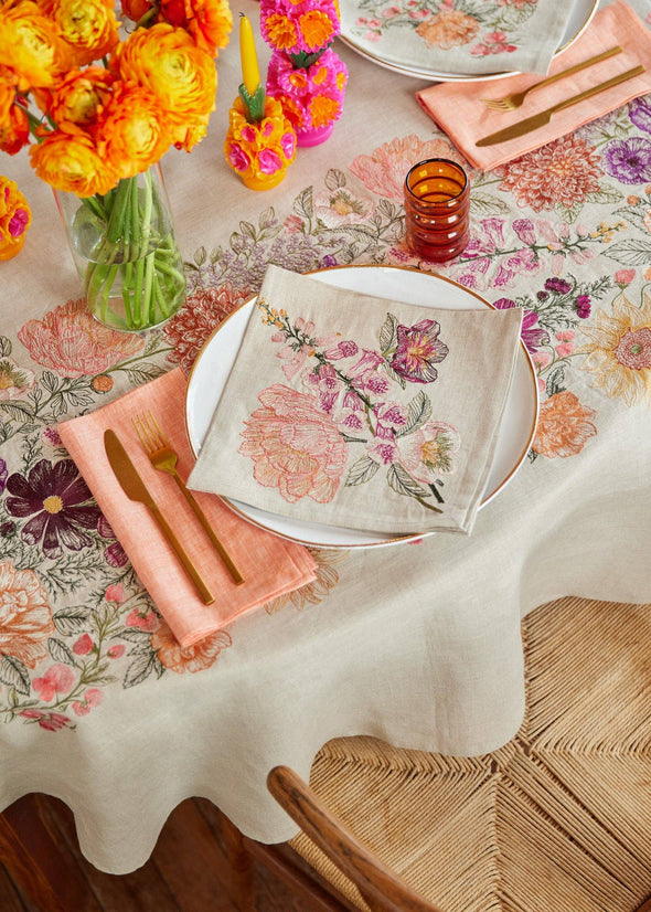 Blush Bouquet Dinner Napkin Table Linens Coral & Tusk   