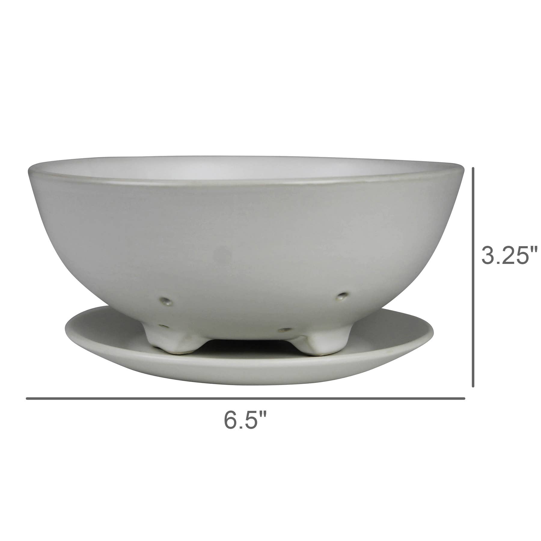 Drift Berry Bowl with Saucer, Ceramic.