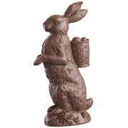 14" Resin Chocolate Bunny Carrying Basket With Eggs
