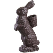20.5" Resin Dark Chocolate Bunny Carrying A Basket