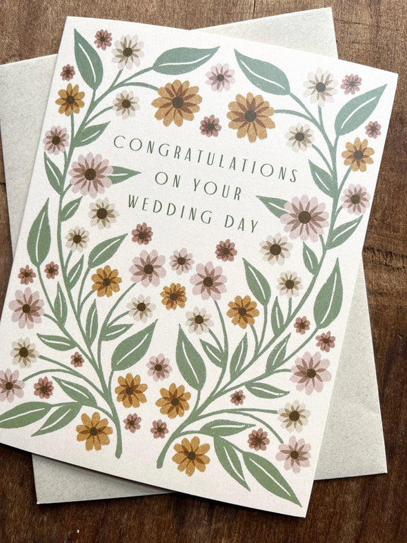 Congratulations On Your Wedding Floral Greeting Card