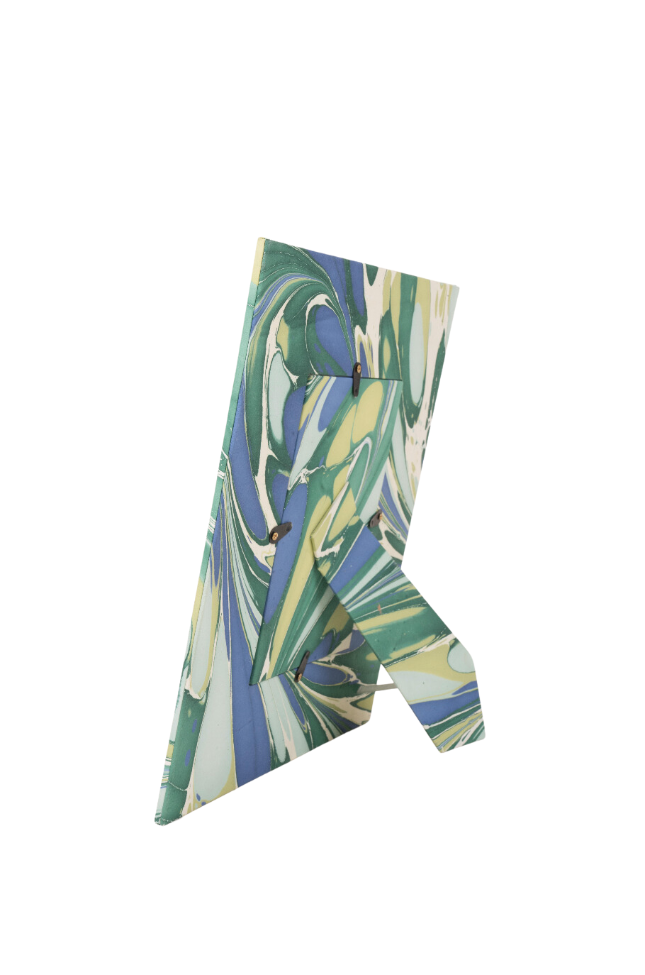 Hand-Marbled Green & Blue Picture Frame