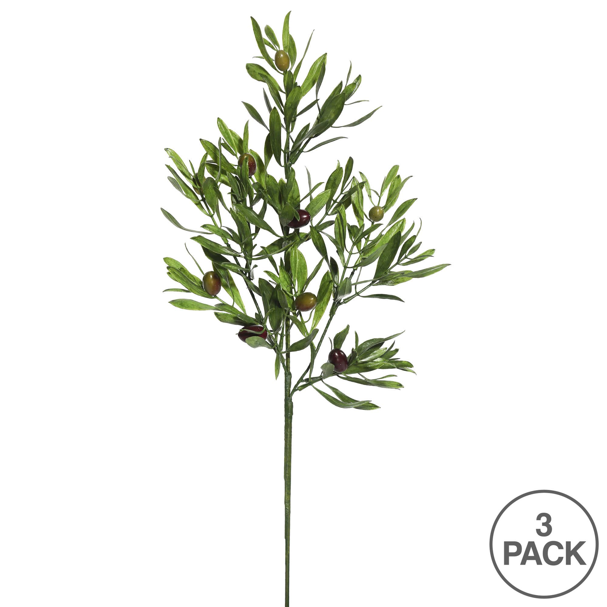 26" Green Olive Leaf Spray 3/pk: Green