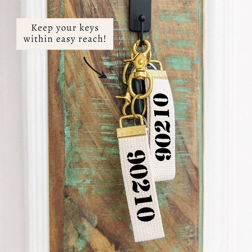 Zip Code Keychain: Black