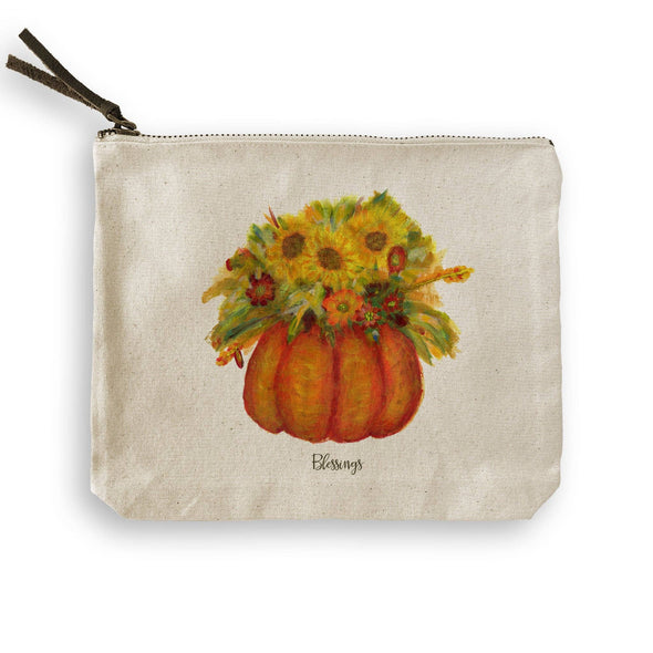 Pumpkin with Fall Flowers Guest Towel