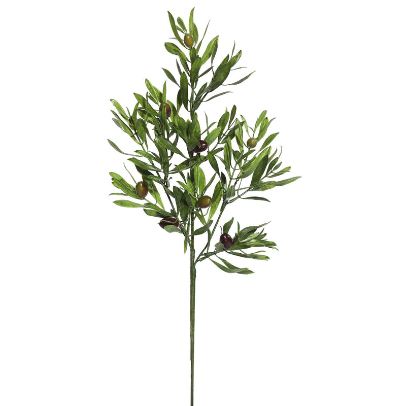 26" Green Olive Leaf Spray 3/pk: Green