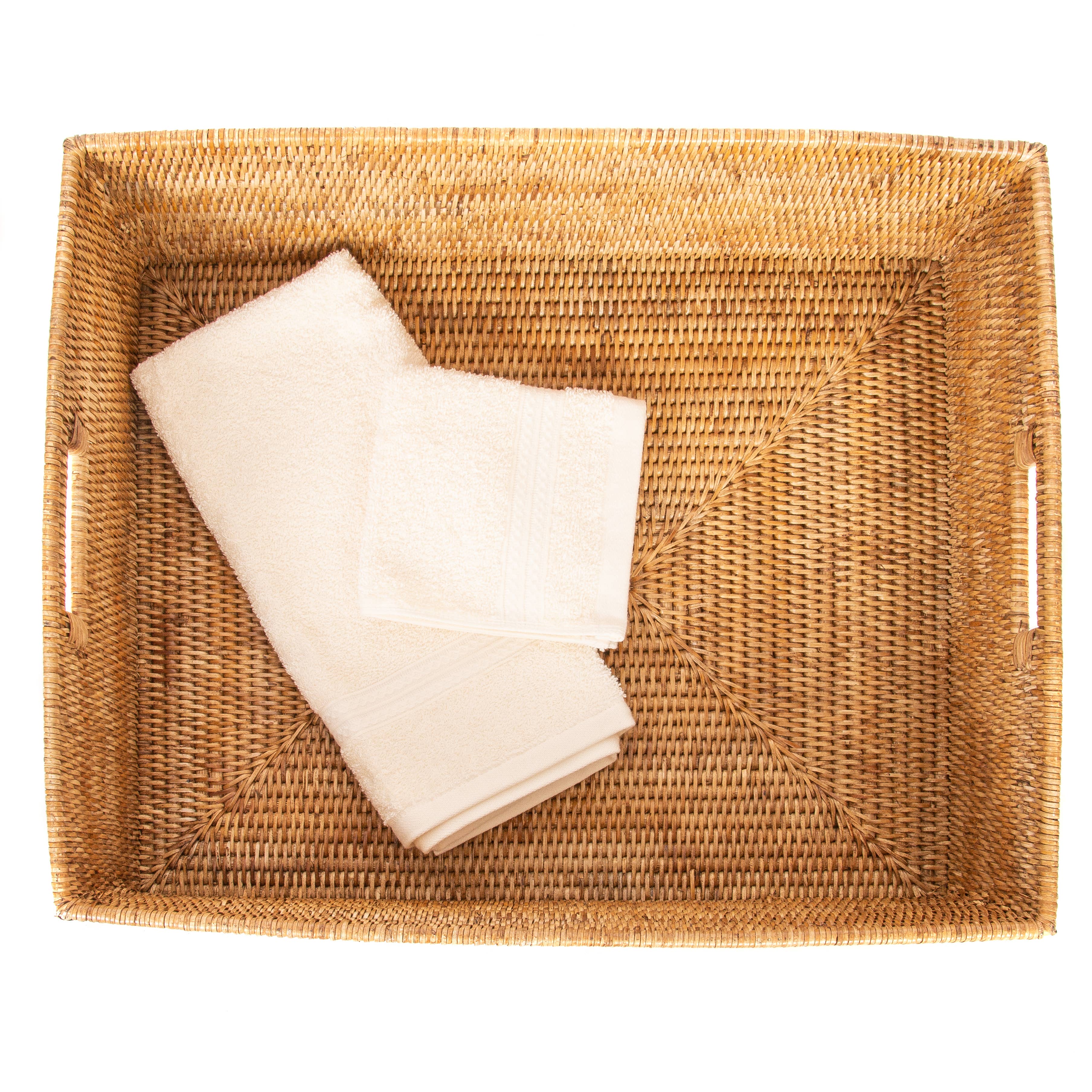 Artifacts Rattan™ Rectangular Storage Basket: Honey Brown