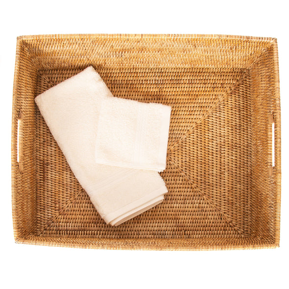 Artifacts Rattan™ Rectangular Storage Basket: Honey Brown