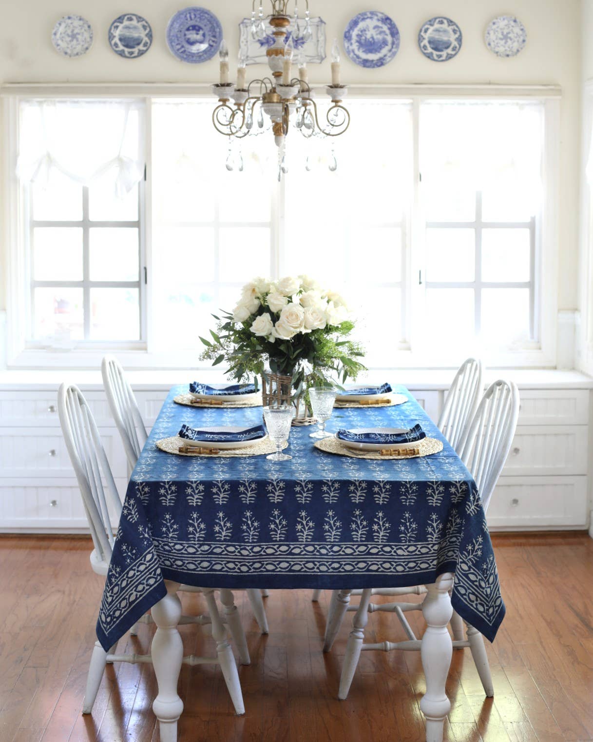 Lawrence Indigo Tablecloth: 60x125