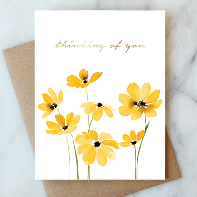 Watercolor Thinking of You Sympathy Card  Abigail Jayne Design   