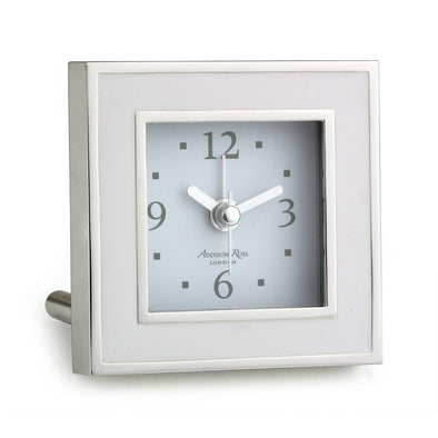 White & Silver Square Alarm Clock Home Decor Addison Ross   