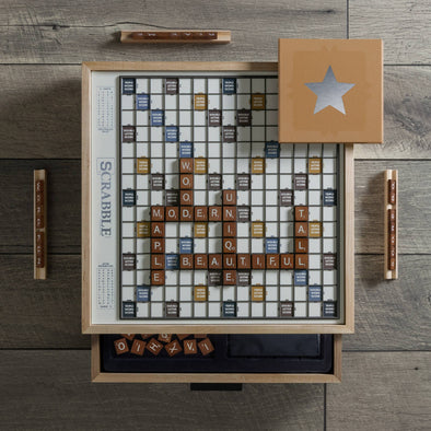 Scrabble Luxe Maple with Rotating Gameboard