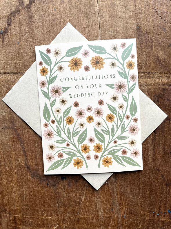 Congratulations On Your Wedding Floral Greeting Card