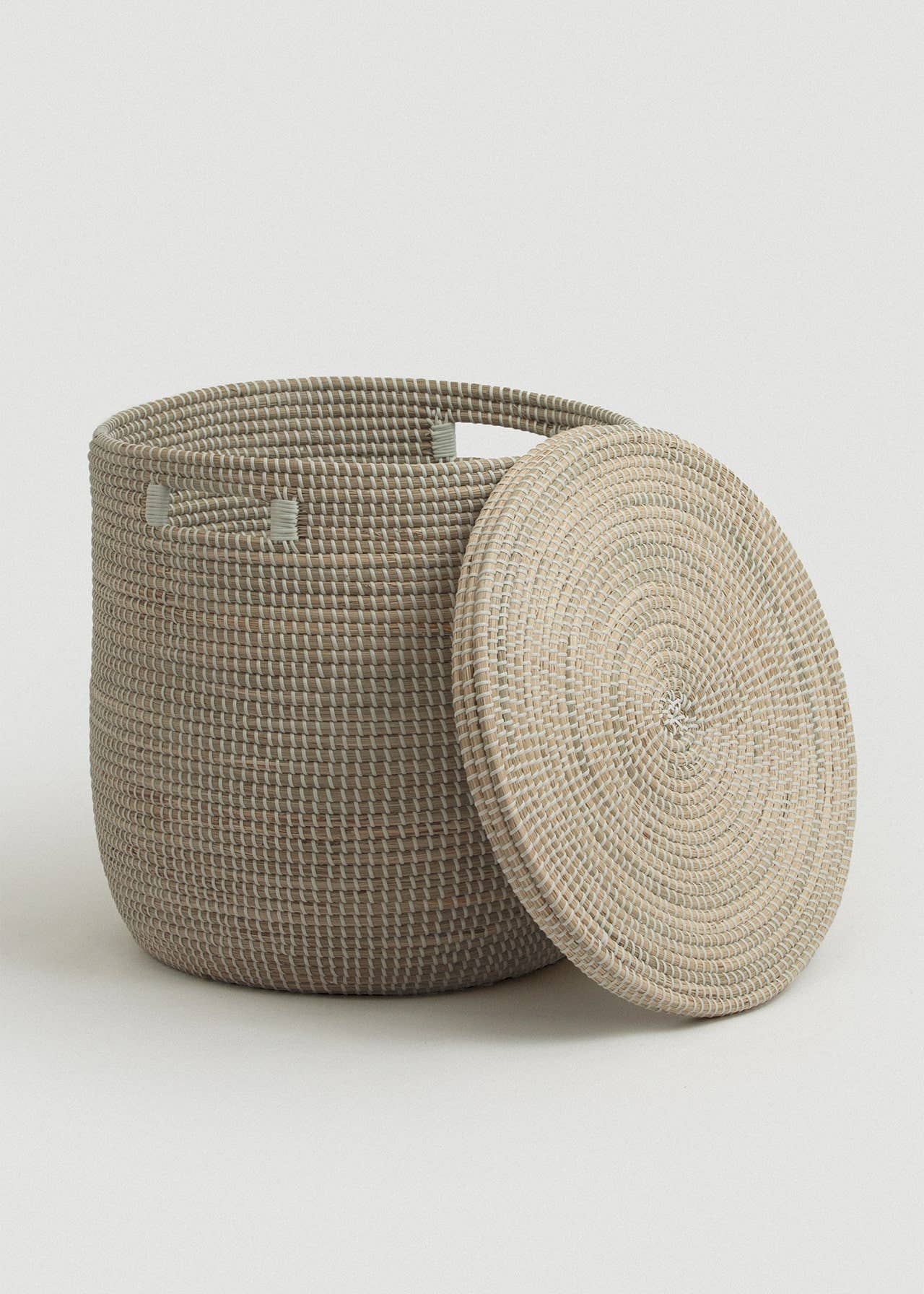 Seagrass Storage Basket with Lid | Medina Flat Lid Large