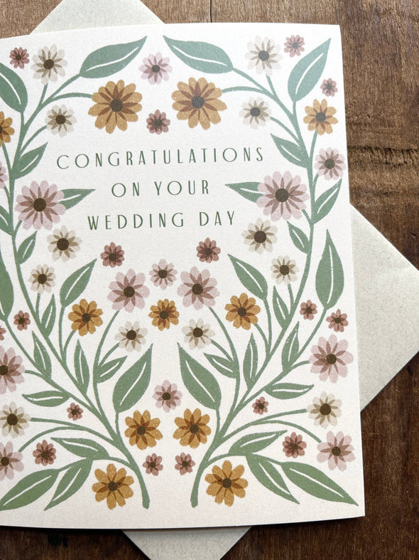 Congratulations On Your Wedding Floral Greeting Card