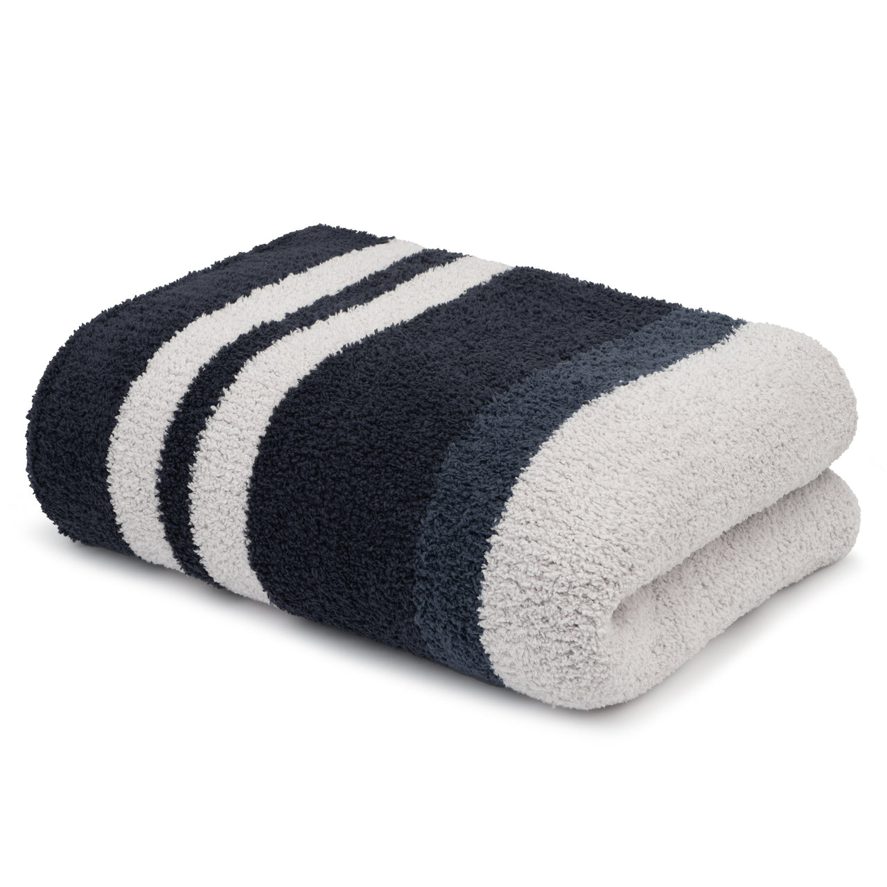 Ultra Soft Multi-Stripe Throw Bedding Kashwere Dark Indigo/Soapstone/Vintage Blue 52" x 70" 