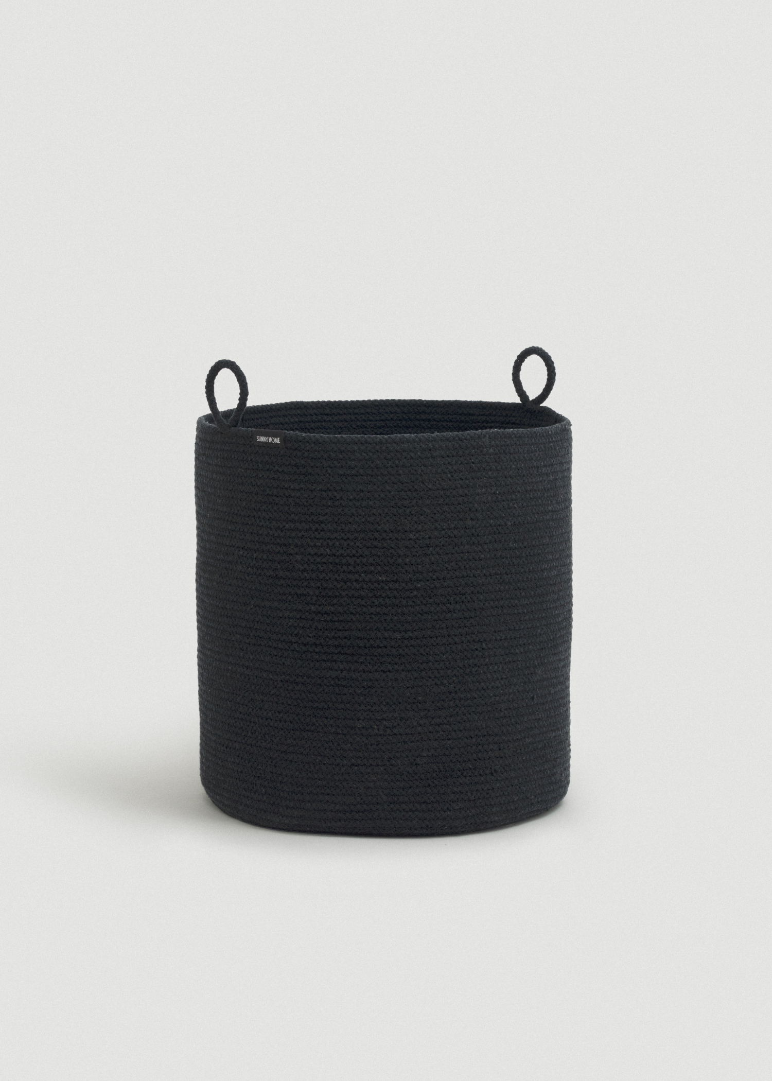 Woven Cotton Rope Storage Basket with Handles | Loops Large: Green Melange