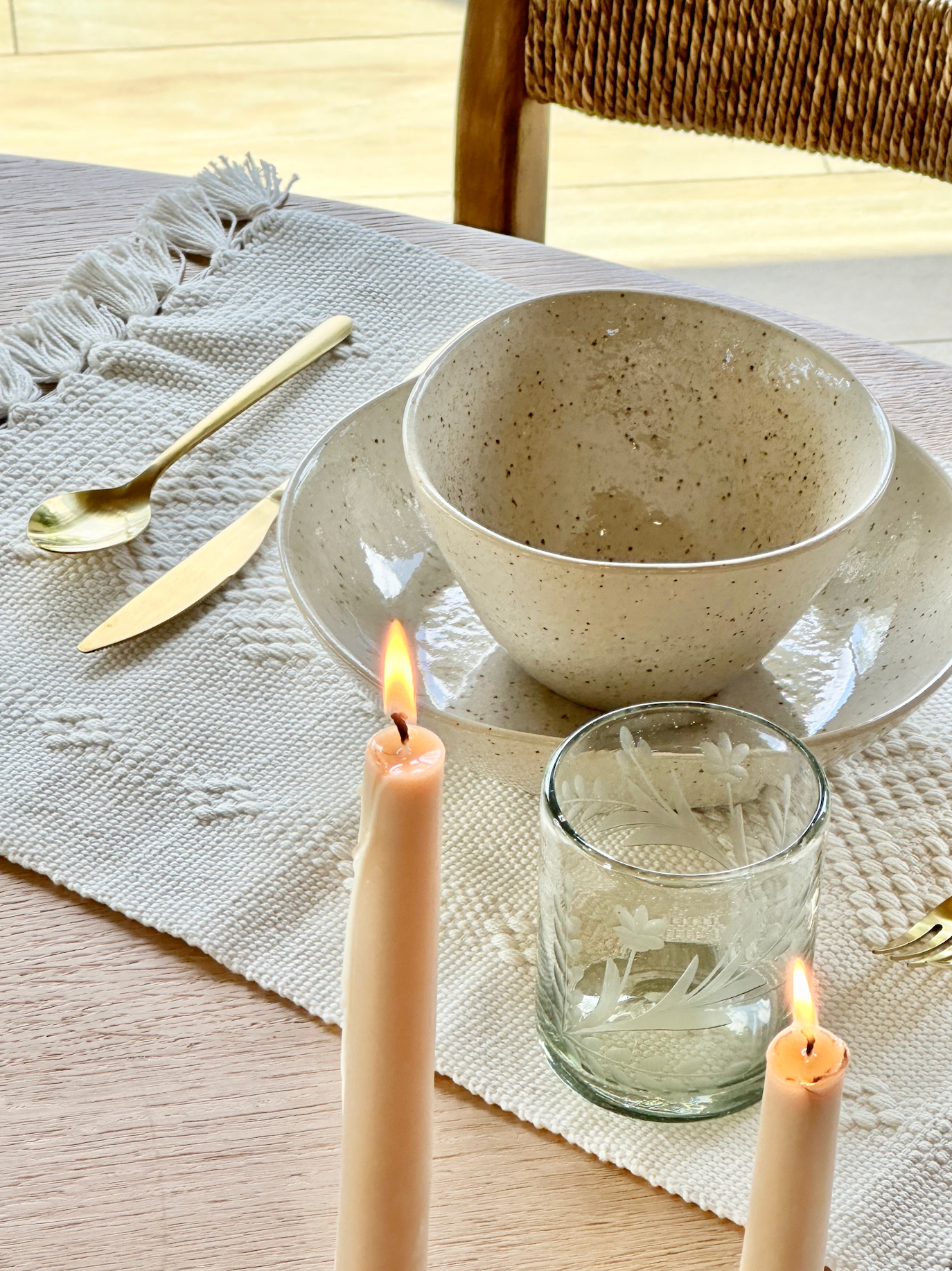 Hand-etched Tumbler Glass: Medium