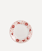 Red Flowers Dessert Plate