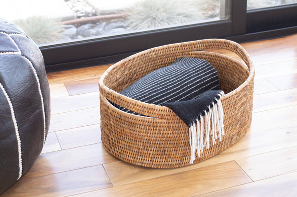 Artifacts Rattan™ Oval Basket: Honey Brown