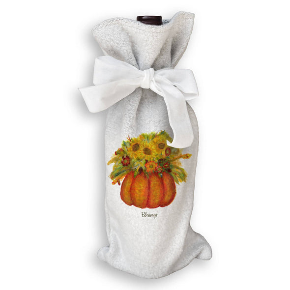 Pumpkin with Fall Flowers Guest Towel