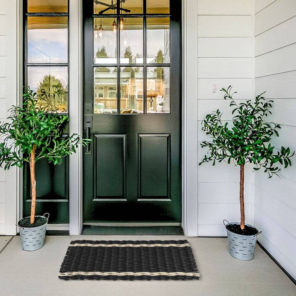 Lobster Rope Doormat: Black/Tan: 24x36