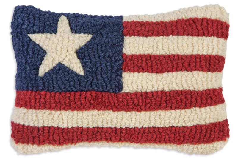 Stars And Stripes Hand Hooked Pillow