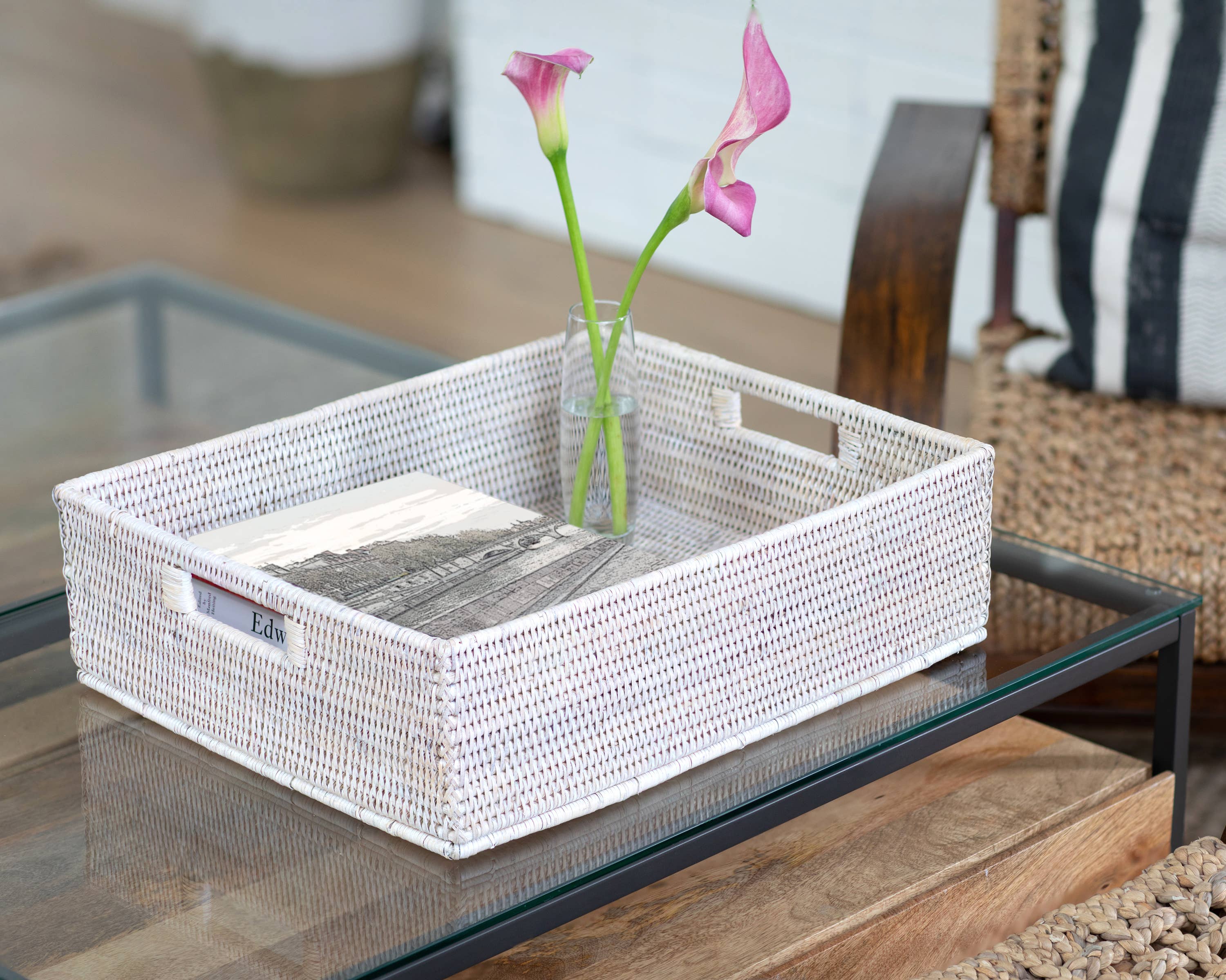 Artifacts Rattan™ Rectangular Storage Basket: Honey Brown