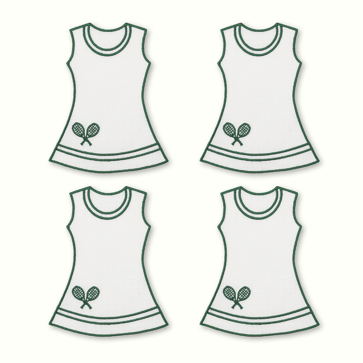 Tennis Dress Cocktail Napkins - Set of 4