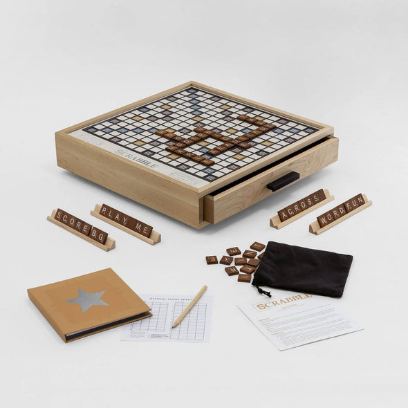 Scrabble Luxe Maple with Rotating Gameboard