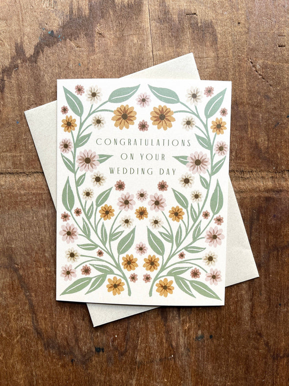 Congratulations On Your Wedding Floral Greeting Card