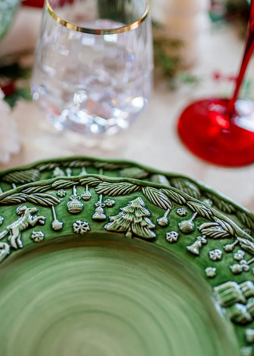 Fiabe di Natale Green Dinner Plate