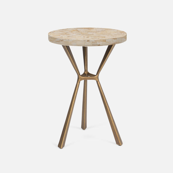 Paislee Brass Angular Tripod Table