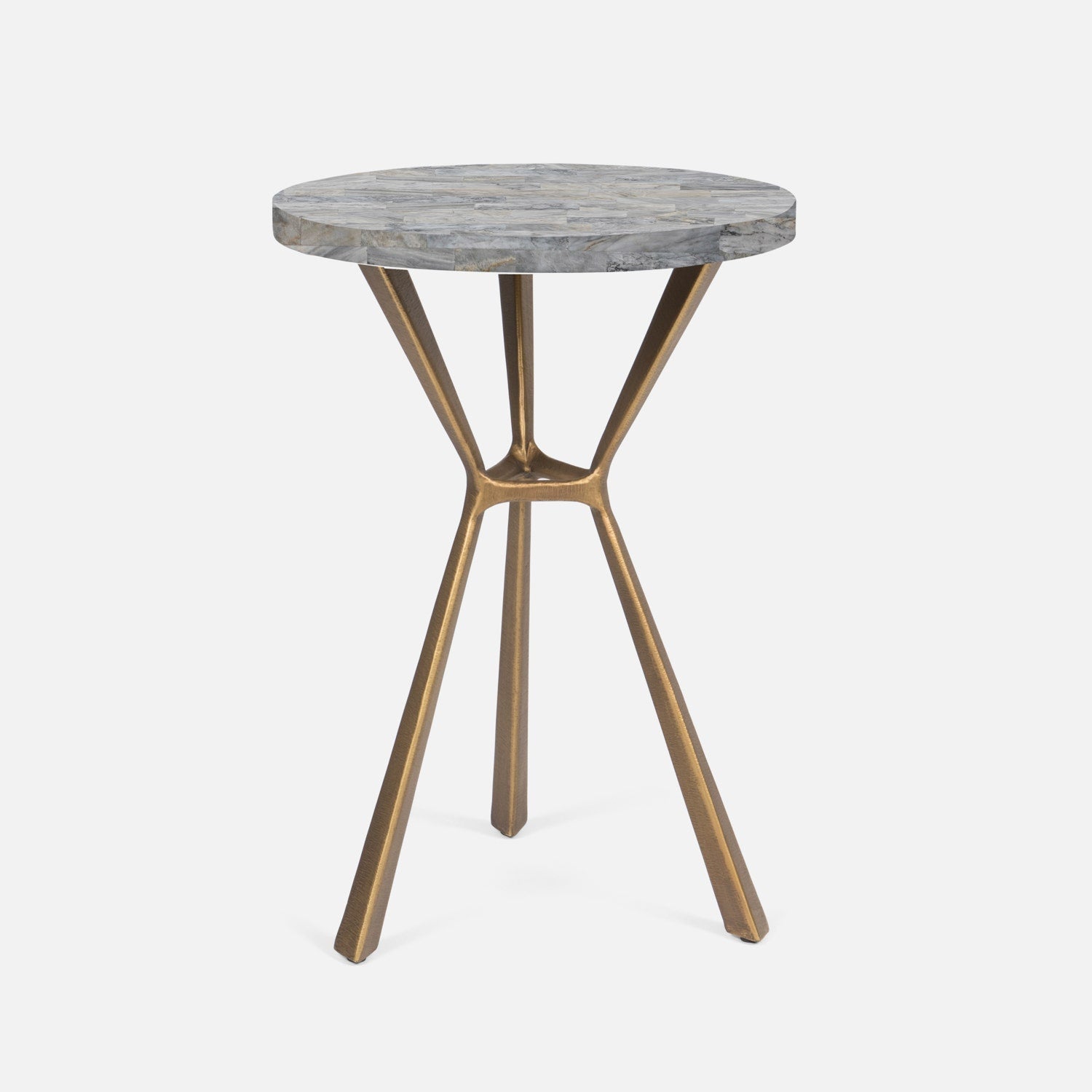 Paislee Brass Angular Tripod Table