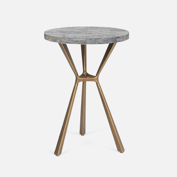 Paislee Brass Angular Tripod Table