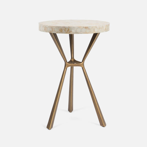 Paislee Brass Angular Tripod Table