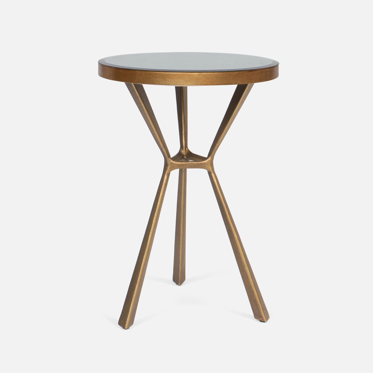 Paislee Brass Angular Tripod Table